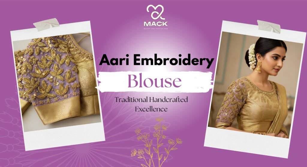 Mack Aari embroidery blouse handcrafted in Madurai