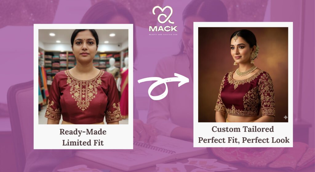 Mack ready-made vs custom bridal blouse comparison